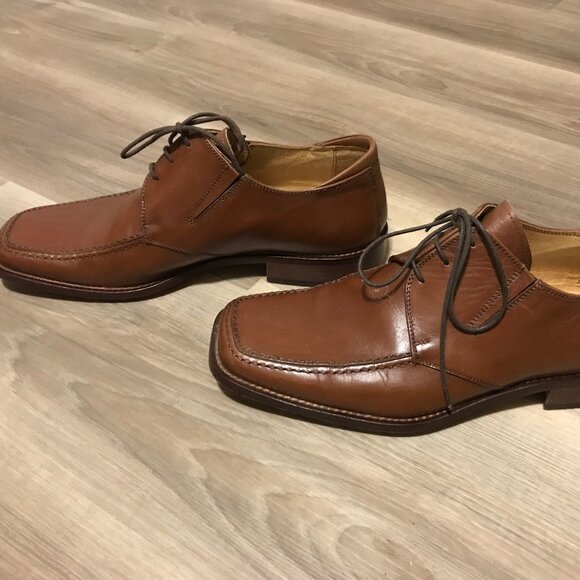 Vero Cuoio Men's Leather Lace Up Tan Shoes Size 10 - Picture 4 of 7